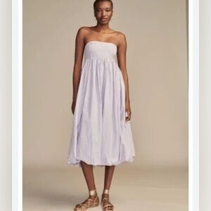 Lucky Brand Strapless Blue and White Maxi Dress